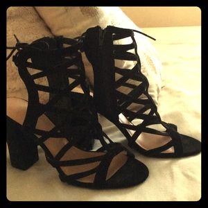 Black open toed heels